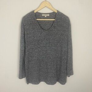 Ann Taylor Loft Marled Gray Tunic Sweater